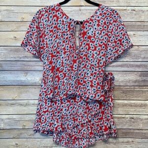 Zara Trafaluc Collection Red Daisy 2 Piece outfit